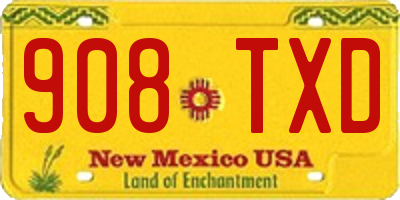 NM license plate 908TXD