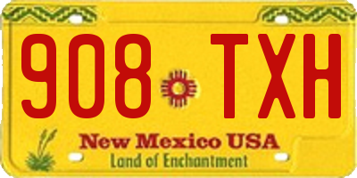 NM license plate 908TXH