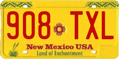 NM license plate 908TXL