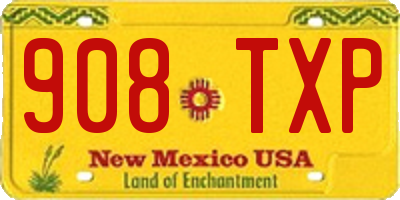 NM license plate 908TXP