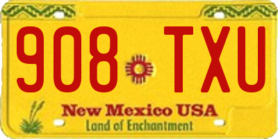 NM license plate 908TXU