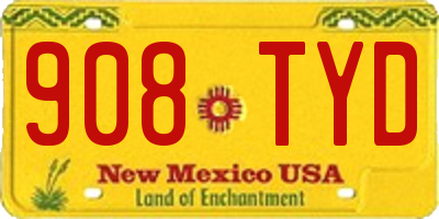 NM license plate 908TYD