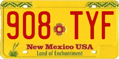 NM license plate 908TYF