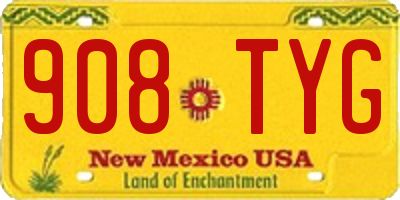 NM license plate 908TYG