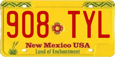 NM license plate 908TYL