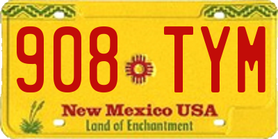 NM license plate 908TYM