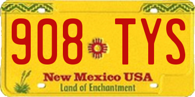 NM license plate 908TYS
