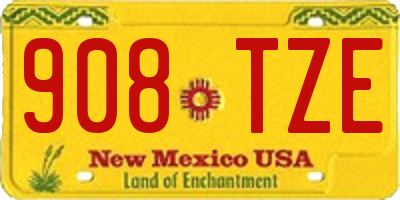 NM license plate 908TZE