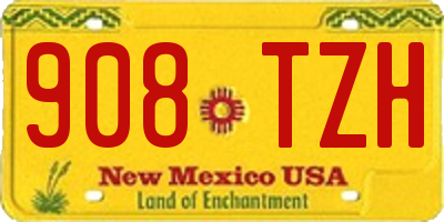 NM license plate 908TZH