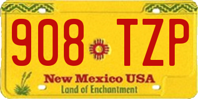 NM license plate 908TZP