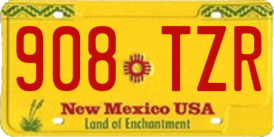 NM license plate 908TZR