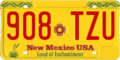 NM license plate 908TZU