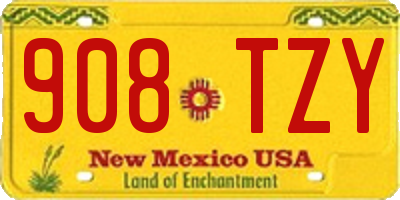 NM license plate 908TZY