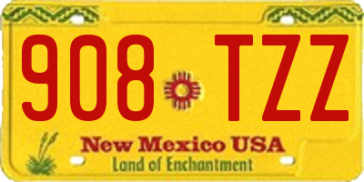 NM license plate 908TZZ