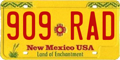 NM license plate 909RAD