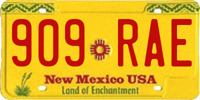 NM license plate 909RAE