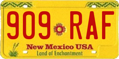 NM license plate 909RAF