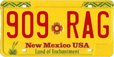 NM license plate 909RAG