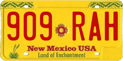 NM license plate 909RAH