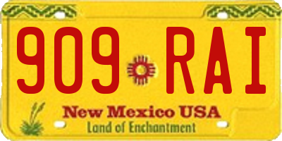 NM license plate 909RAI
