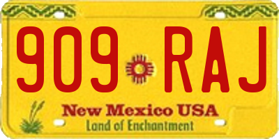 NM license plate 909RAJ