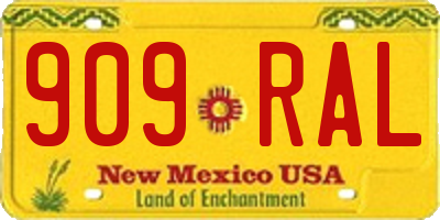 NM license plate 909RAL