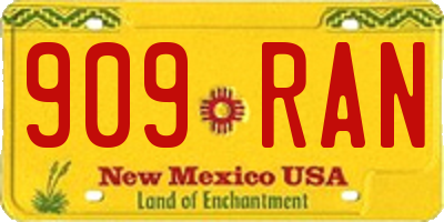 NM license plate 909RAN