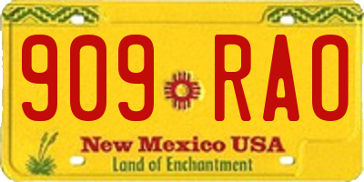 NM license plate 909RAO