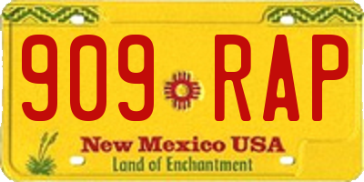 NM license plate 909RAP