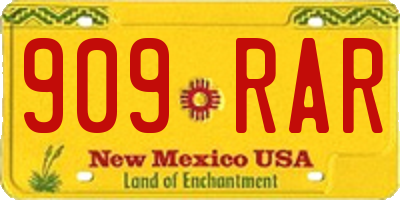 NM license plate 909RAR