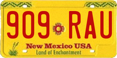 NM license plate 909RAU
