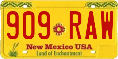 NM license plate 909RAW