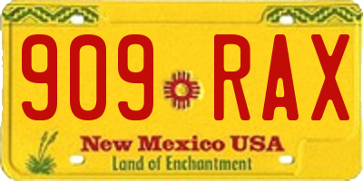 NM license plate 909RAX