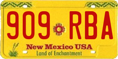 NM license plate 909RBA