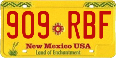NM license plate 909RBF