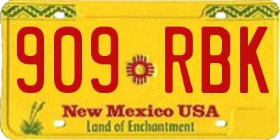 NM license plate 909RBK