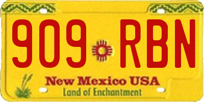 NM license plate 909RBN