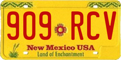 NM license plate 909RCV
