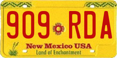 NM license plate 909RDA