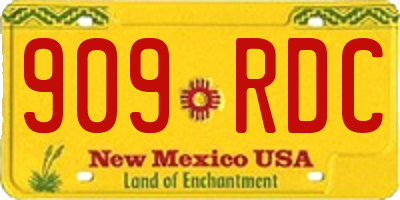 NM license plate 909RDC