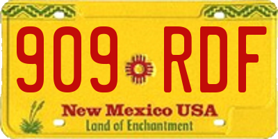 NM license plate 909RDF
