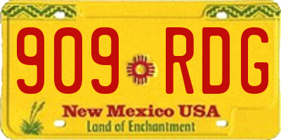 NM license plate 909RDG