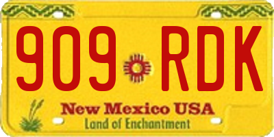 NM license plate 909RDK
