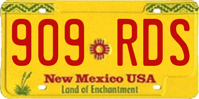 NM license plate 909RDS