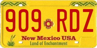 NM license plate 909RDZ
