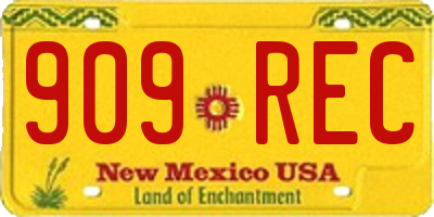 NM license plate 909REC