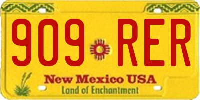 NM license plate 909RER