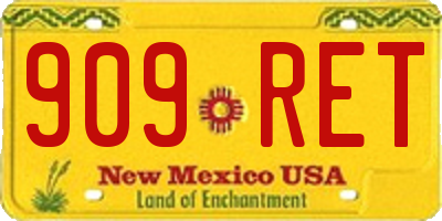 NM license plate 909RET