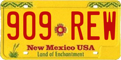 NM license plate 909REW