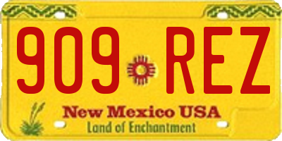NM license plate 909REZ